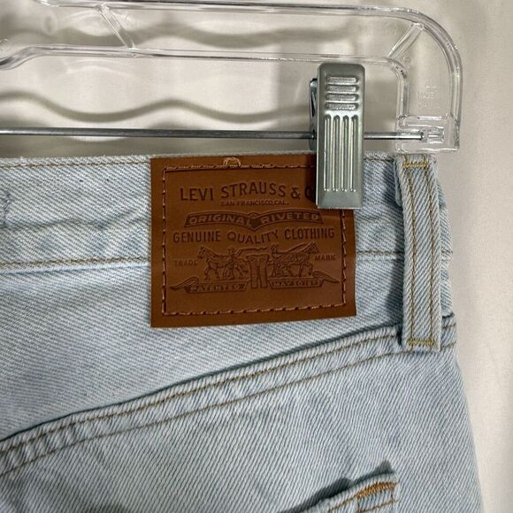 Levis Ribcage Straight Ankle Jeans Women's 26 Light Wash Blue Denim Button Fly - Picture 9 of 15